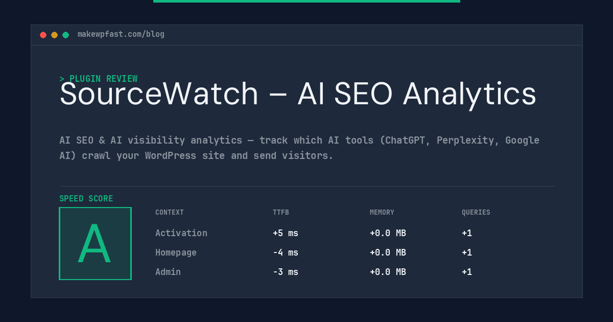 SourceWatch – AI SEO Analytics - MakeWPFast