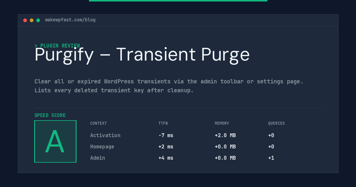 Purgify – Transient Purge - MakeWPFast
