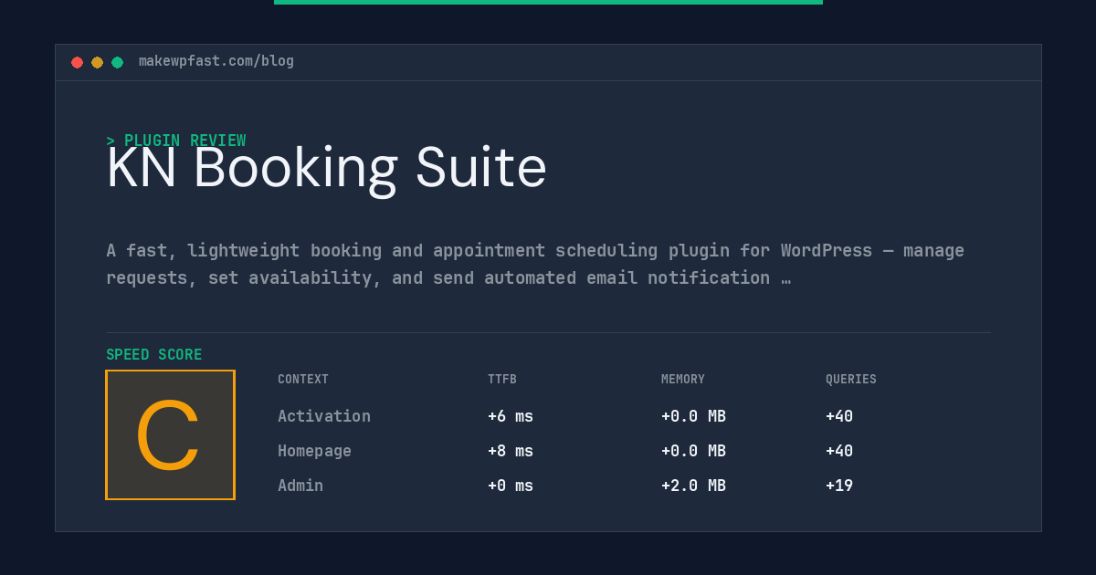 KN Booking Suite - MakeWPFast