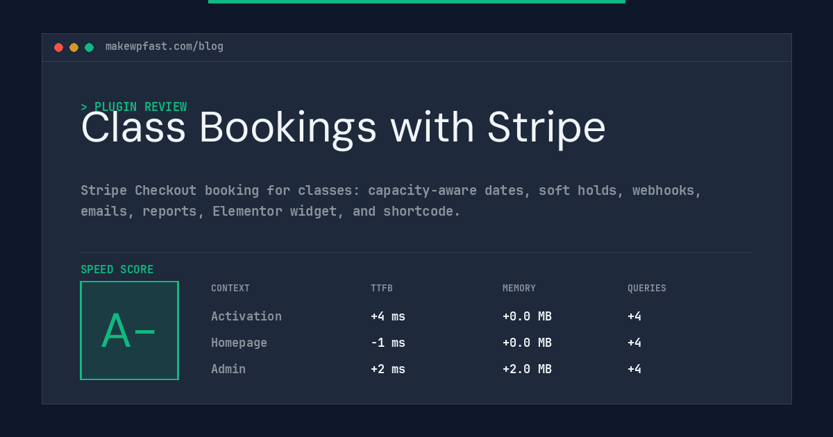 Class Bookings with Stripe - MakeWPFast