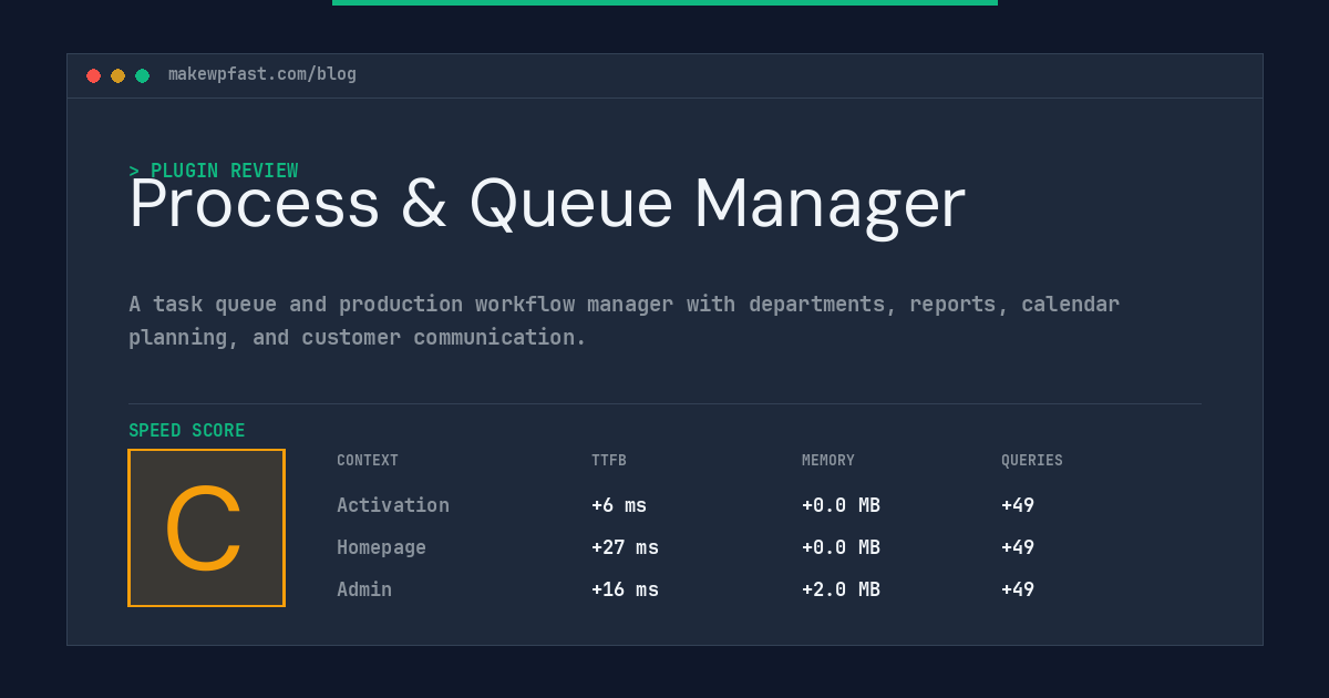 Process & Queue Manager - MakeWPFast