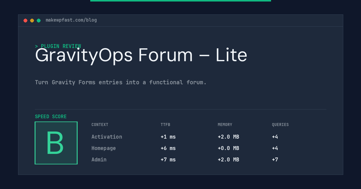 GravityOps Forum – Lite - MakeWPFast