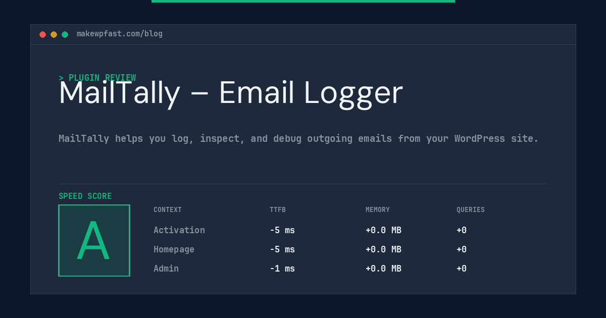 MailTally – Email Logger - MakeWPFast