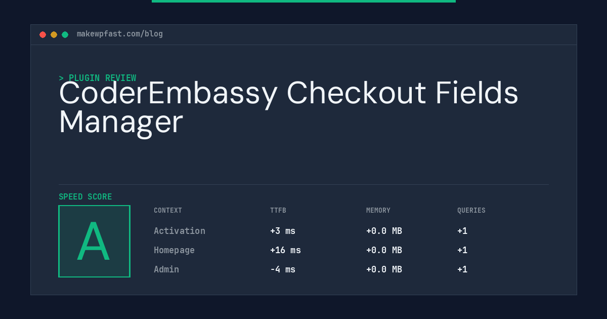 CoderEmbassy Checkout Fields Manager - MakeWPFast