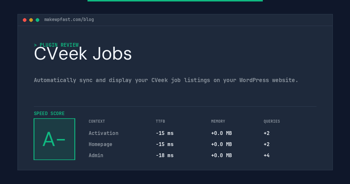 CVeek Jobs - MakeWPFast