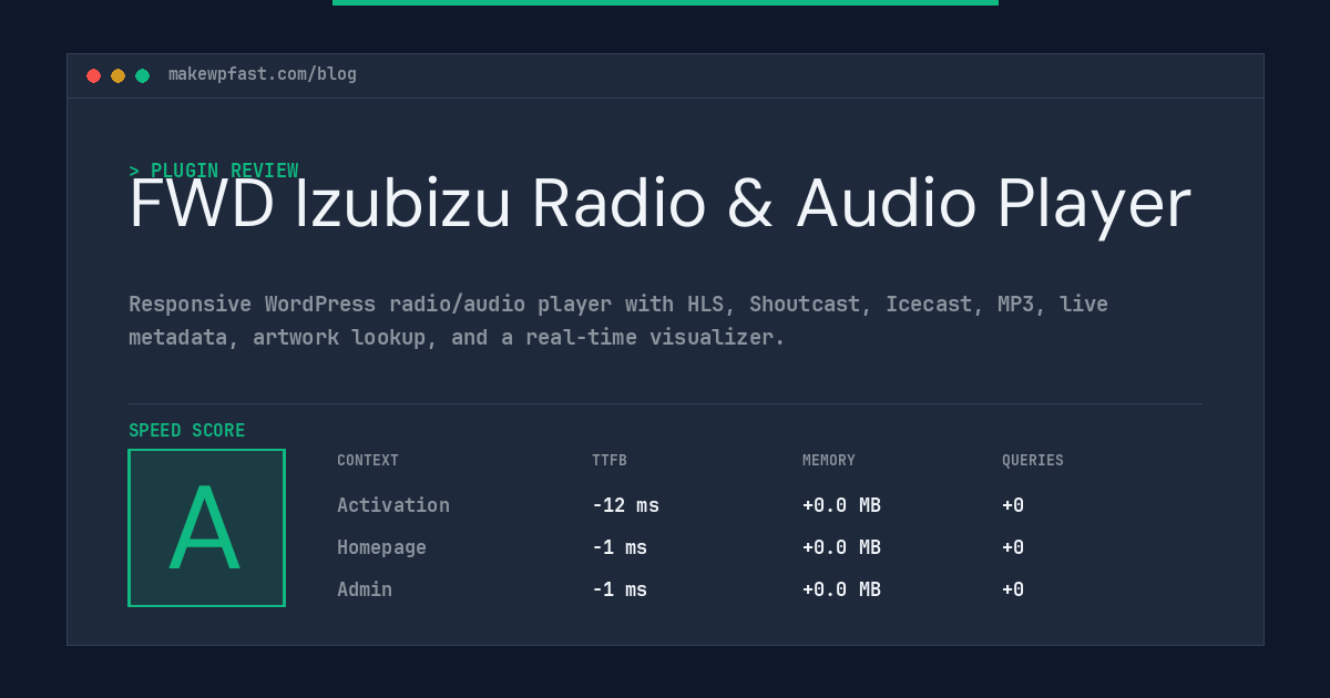 FWD Izubizu Radio & Audio Player - MakeWPFast
