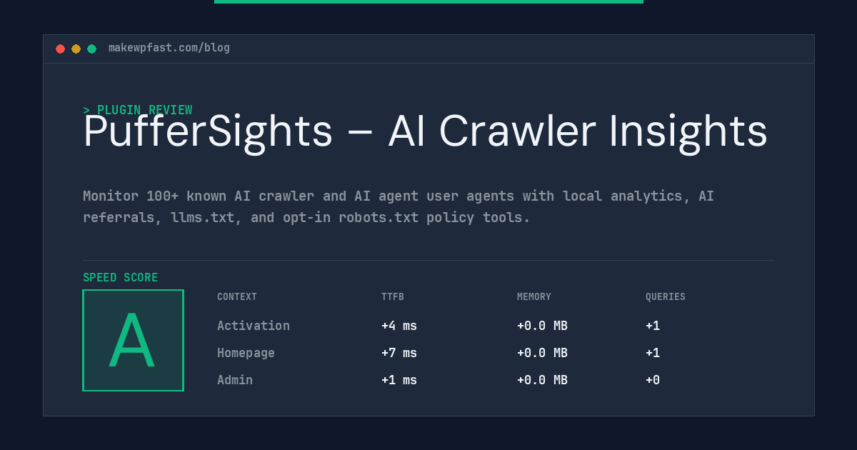 PufferSights – AI Crawler Insights - MakeWPFast