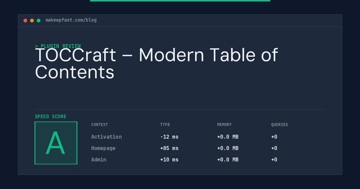 TOCCraft – Modern Table of Contents - MakeWPFast