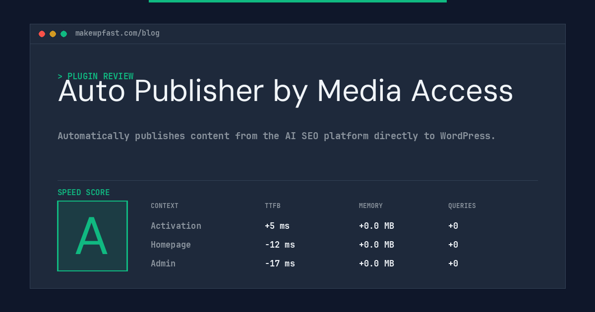 Auto Publisher by Media Access - MakeWPFast