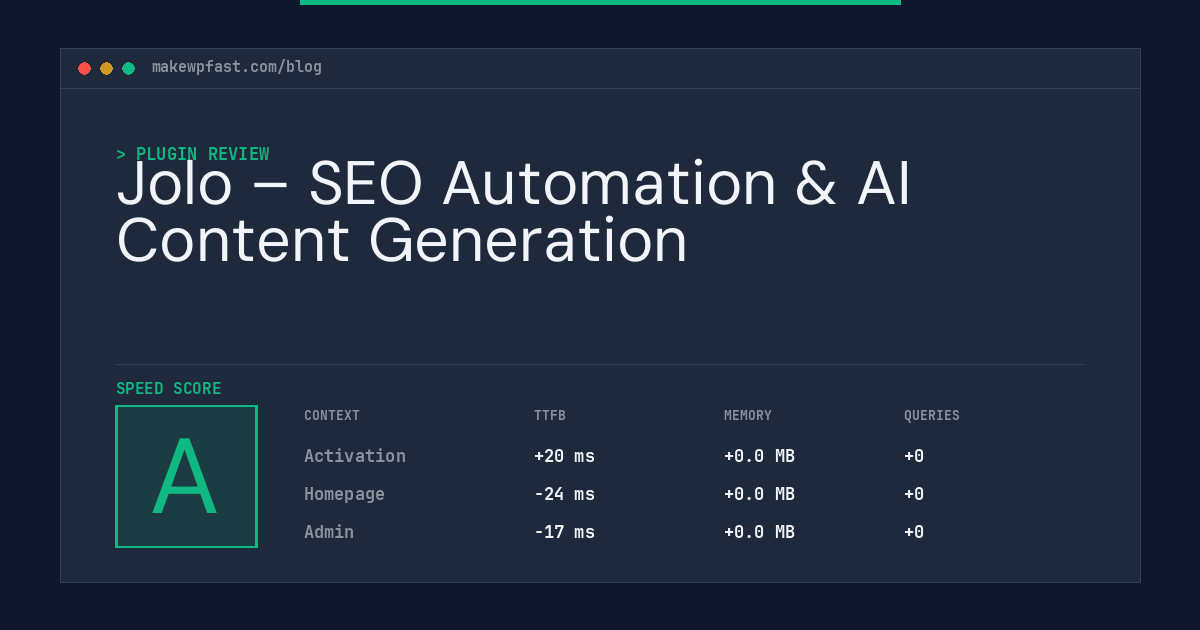Jolo – SEO Automation & AI Content Generation - MakeWPFast