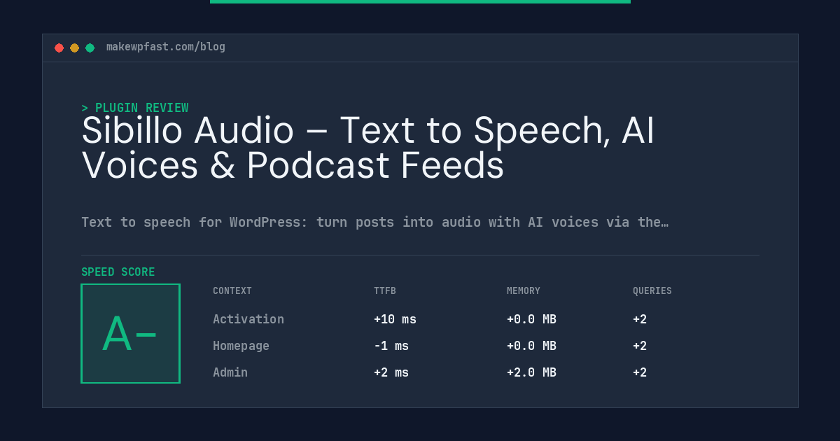 Sibillo Audio – Text to Speech, AI Voices & Podcast Feeds - MakeWPFast