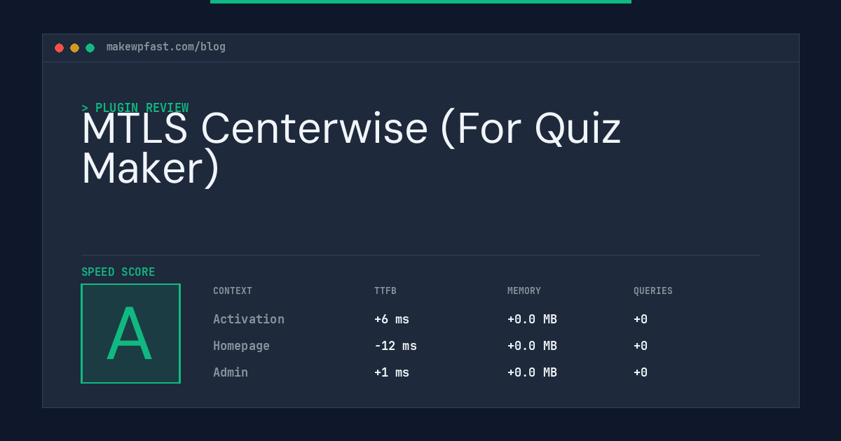 MTLS Centerwise (For Quiz Maker) - MakeWPFast