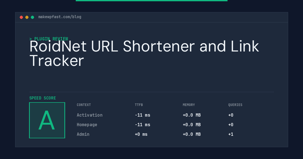 RoidNet URL Shortener and Link Tracker - MakeWPFast