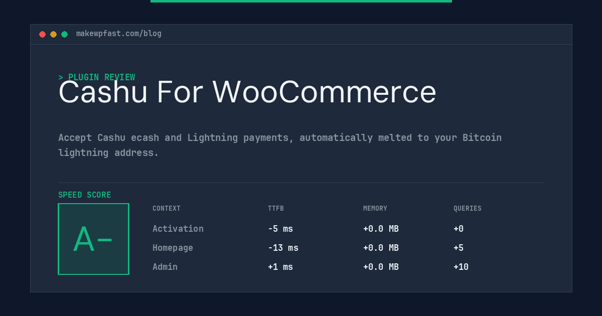 Cashu For WooCommerce - MakeWPFast