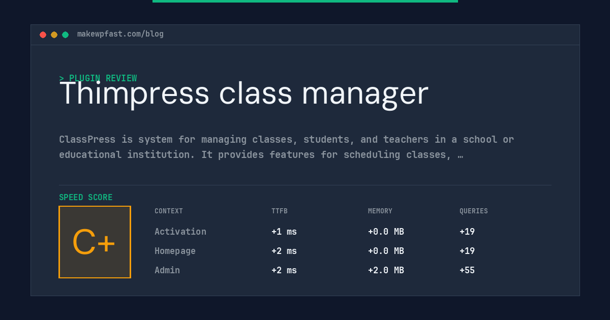 Thimpress class manager - MakeWPFast
