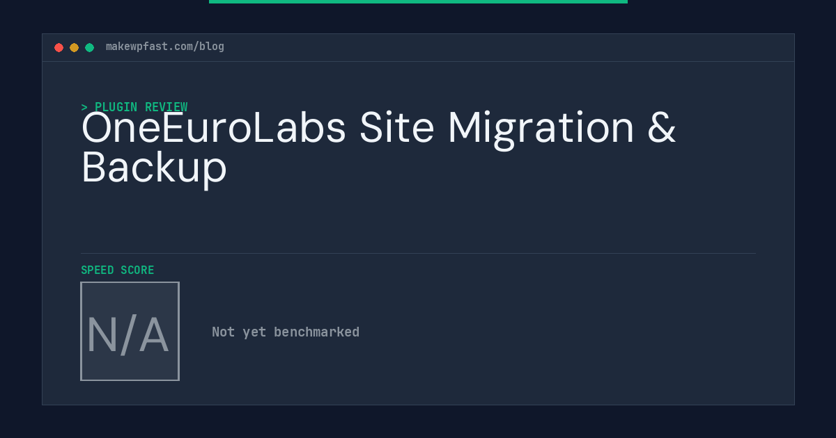 OneEuroLabs Site Migration & Backup - MakeWPFast
