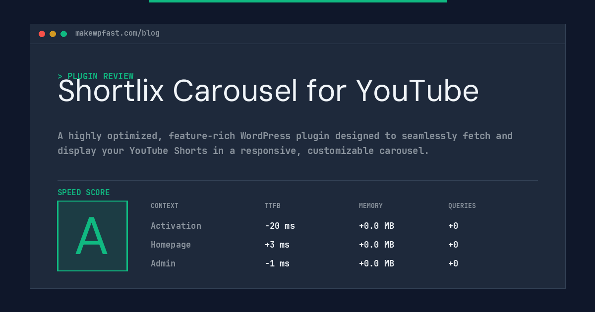 Shortlix Carousel for YouTube - MakeWPFast