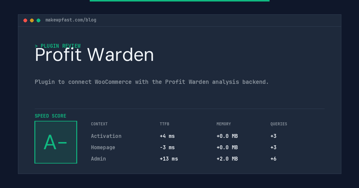 Profit Warden - MakeWPFast