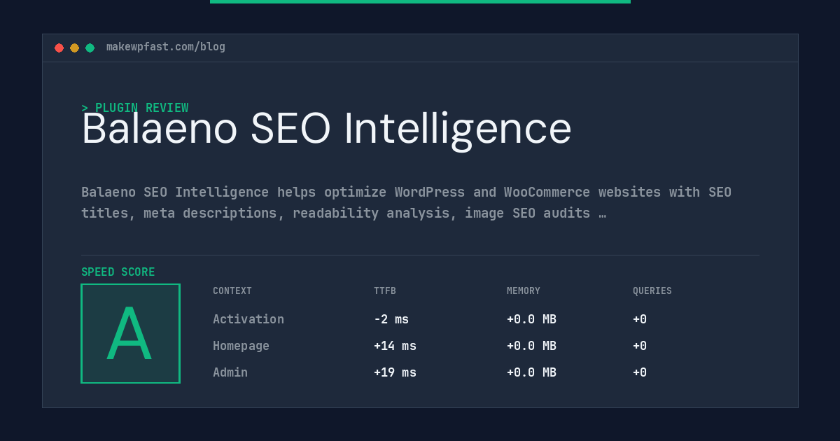 Balaeno SEO Intelligence - MakeWPFast