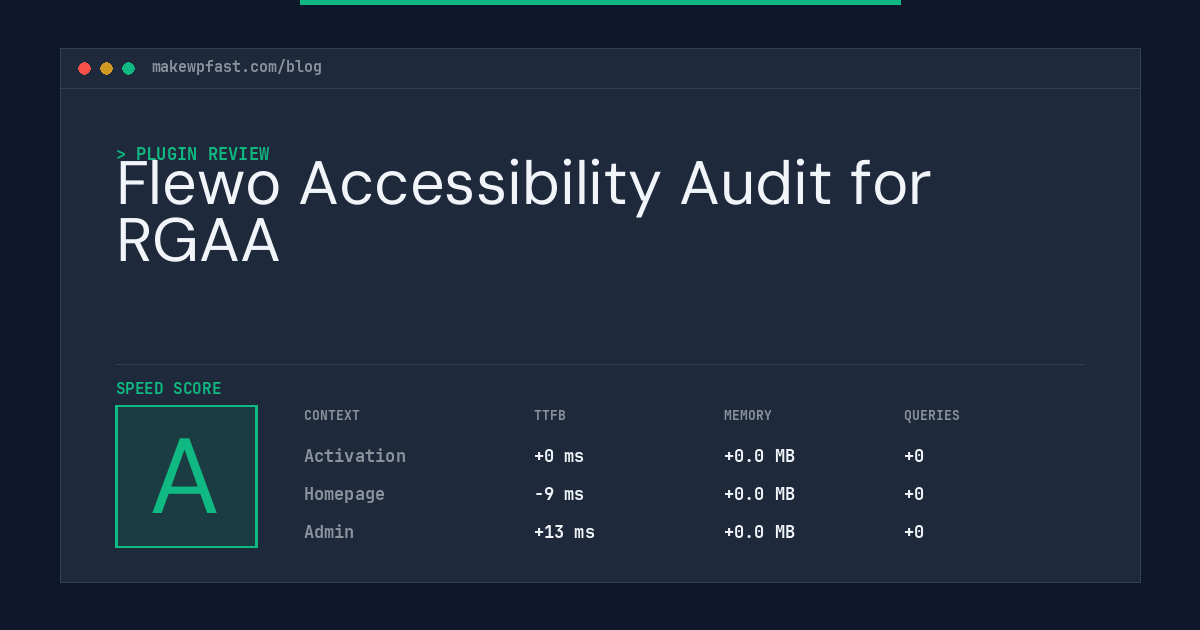 Flewo Accessibility Audit for RGAA - MakeWPFast
