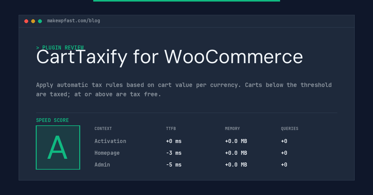 CartTaxify for WooCommerce - MakeWPFast
