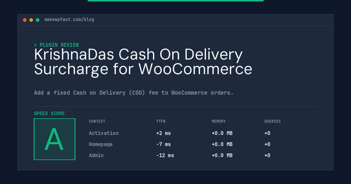 KrishnaDas Cash On Delivery Surcharge for WooCommerce - MakeWPFast