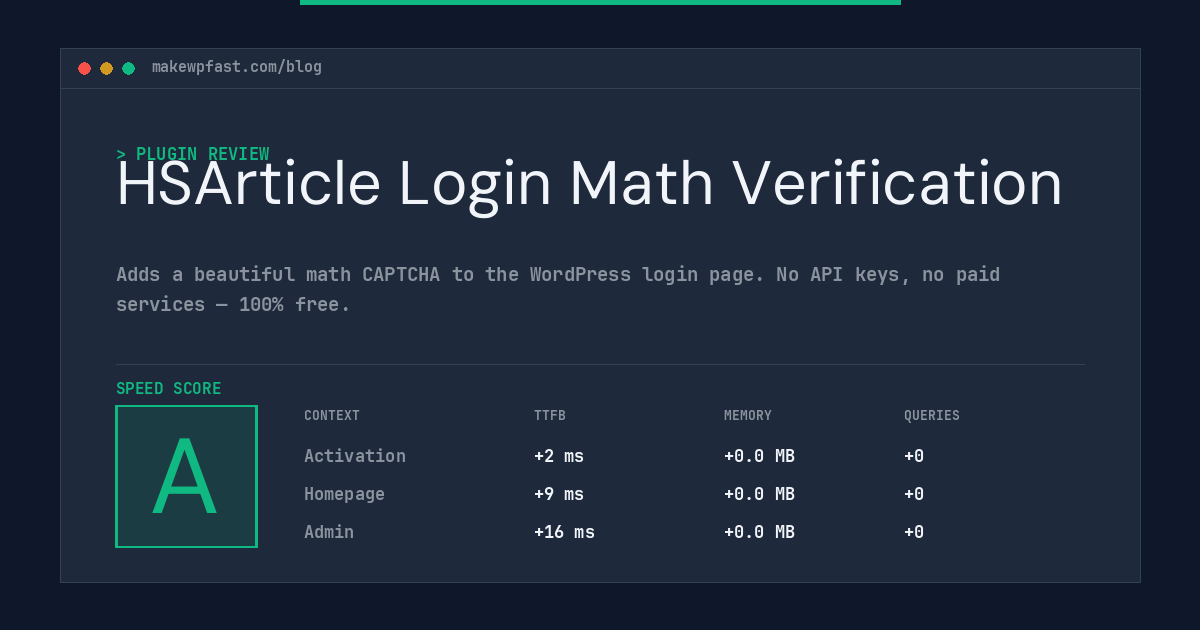HSArticle Login Math Verification - MakeWPFast