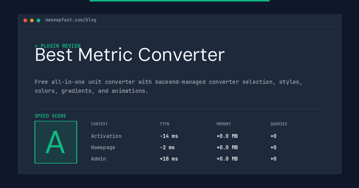 Best Metric Converter - MakeWPFast