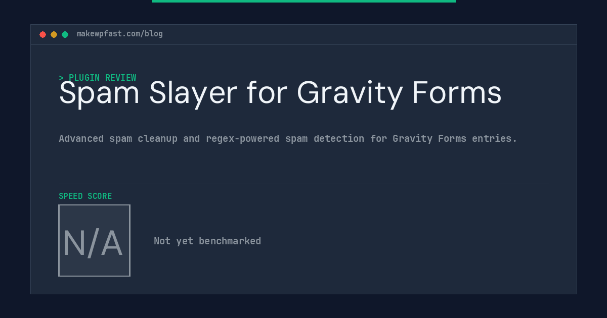 Spam Slayer for Gravity Forms - MakeWPFast