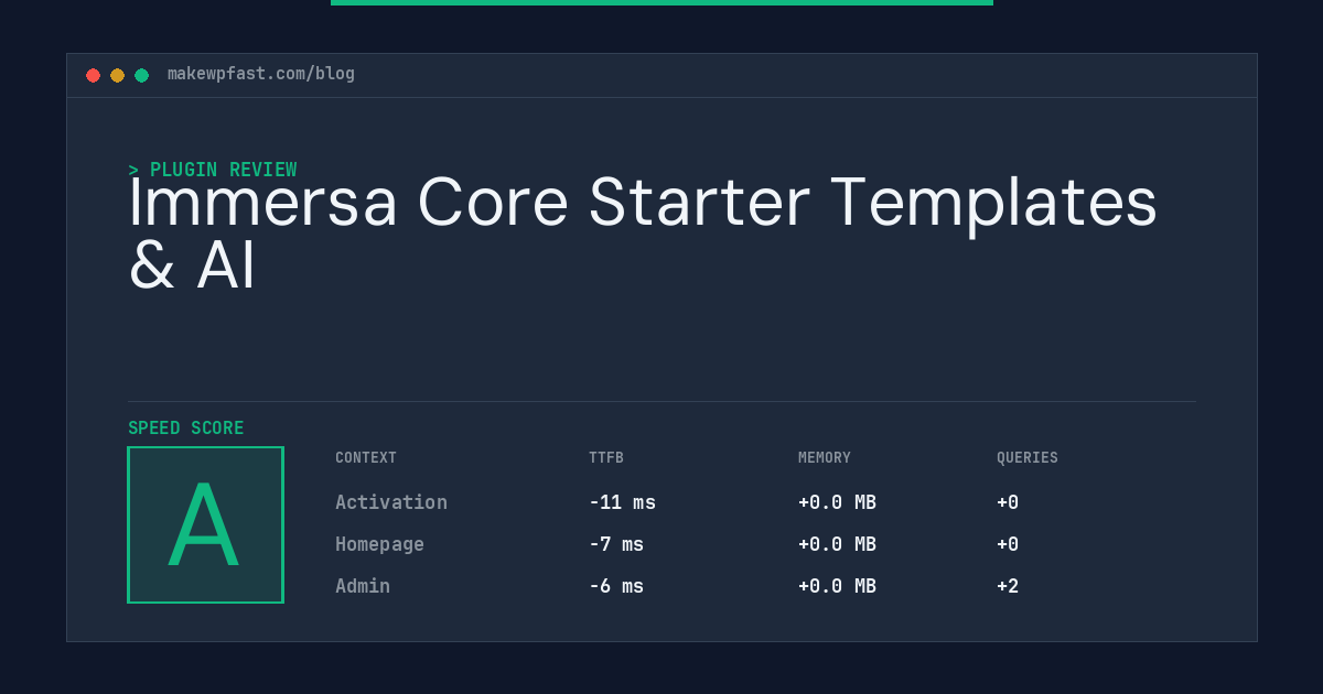 Immersa Core Starter Templates & AI - MakeWPFast