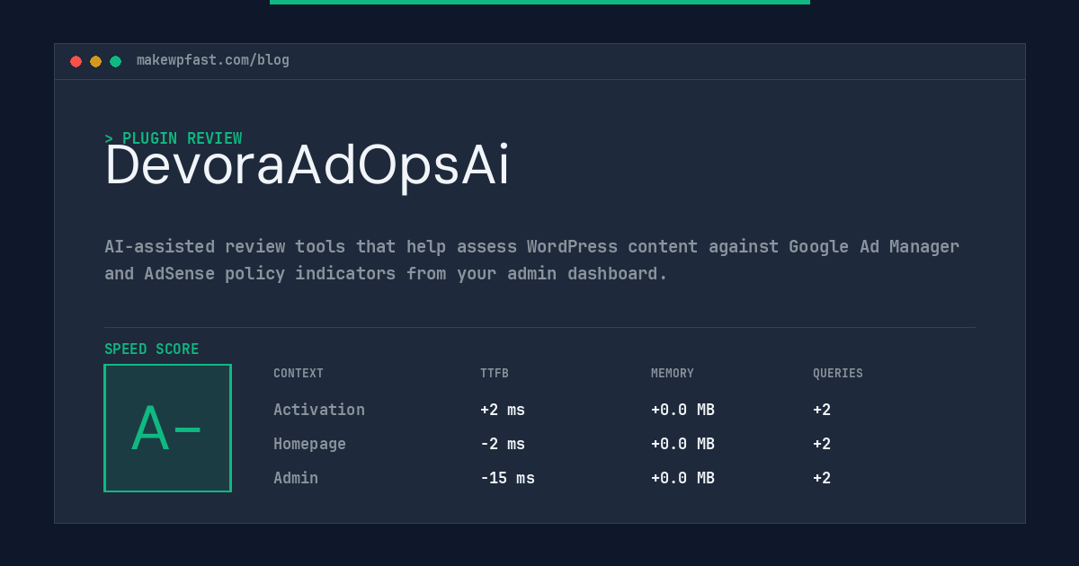 DevoraAdOpsAi - MakeWPFast