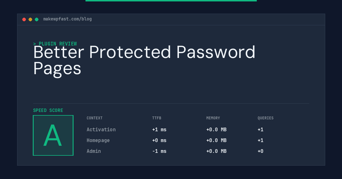 Better Protected Password Pages - MakeWPFast