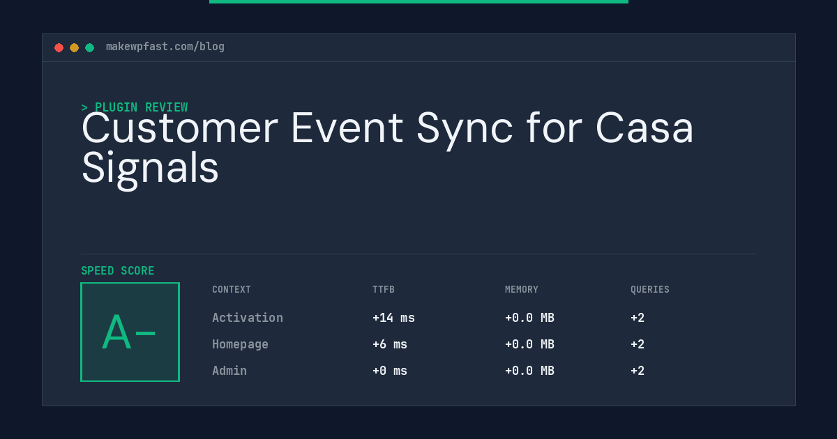 Customer Event Sync for Casa Signals - MakeWPFast