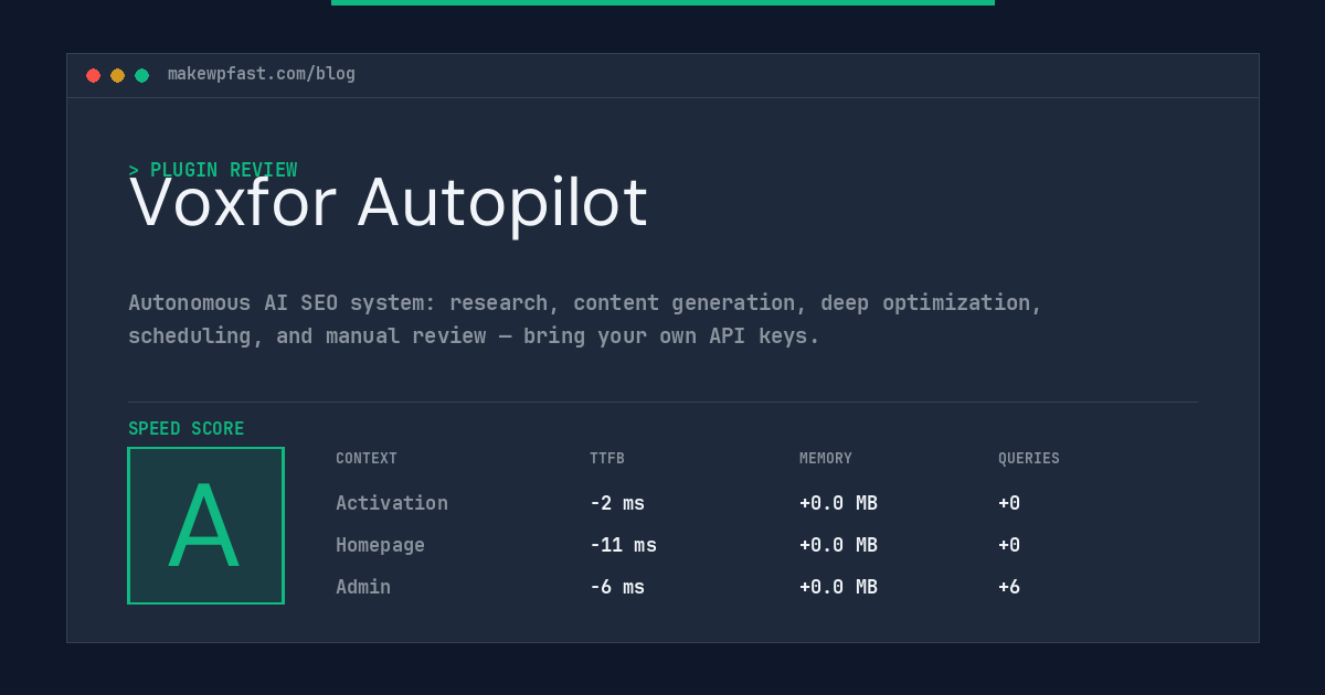 Voxfor Autopilot - MakeWPFast