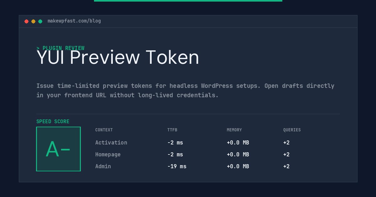 YUI Preview Token - MakeWPFast