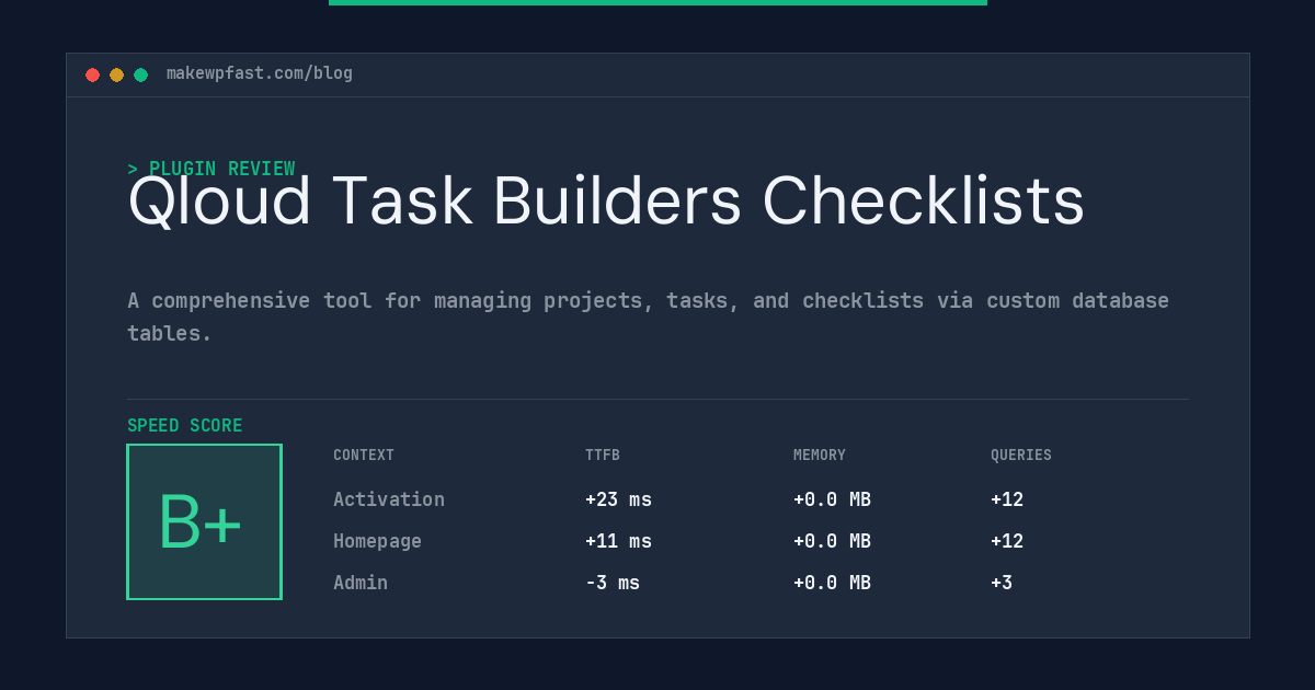 Qloud Task Builders Checklists - MakeWPFast