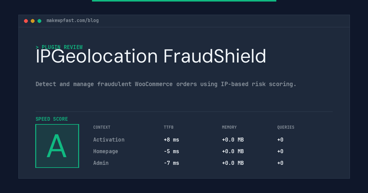 IPGeolocation FraudShield - MakeWPFast