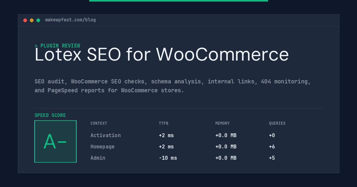 Lotex SEO for WooCommerce - MakeWPFast