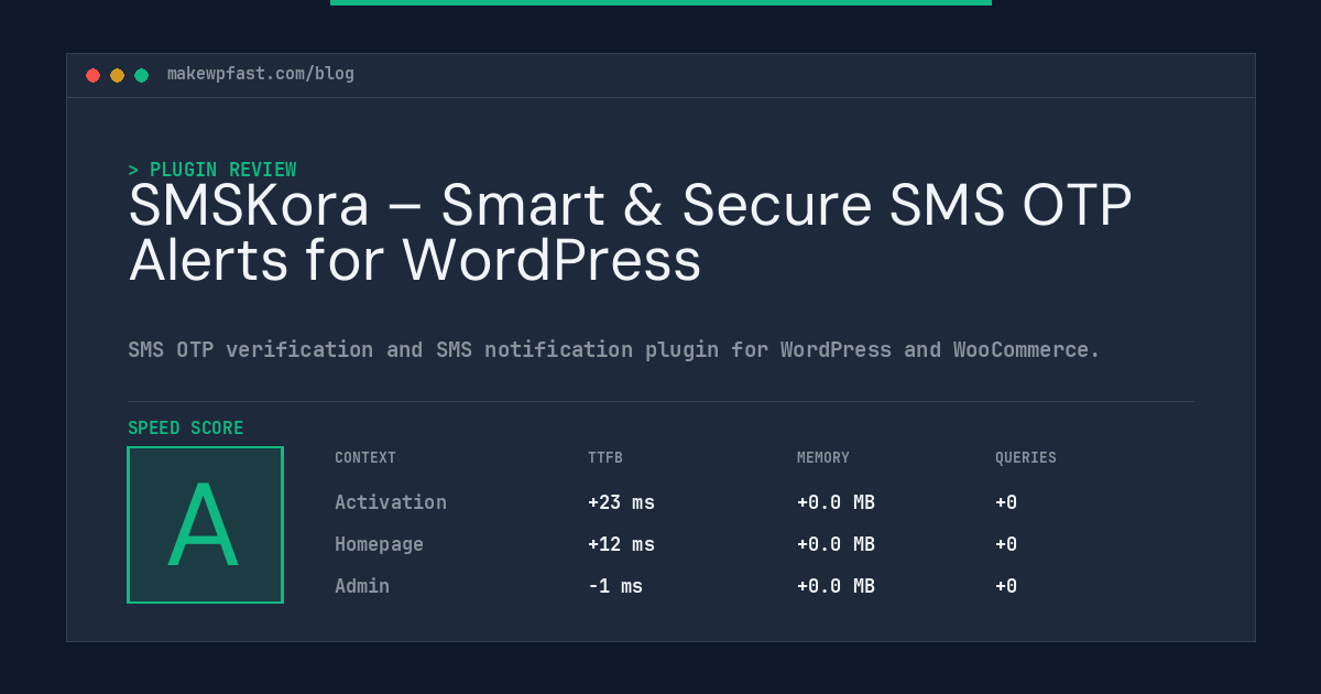 SMSKora – Smart & Secure SMS OTP Alerts for WordPress - MakeWPFast