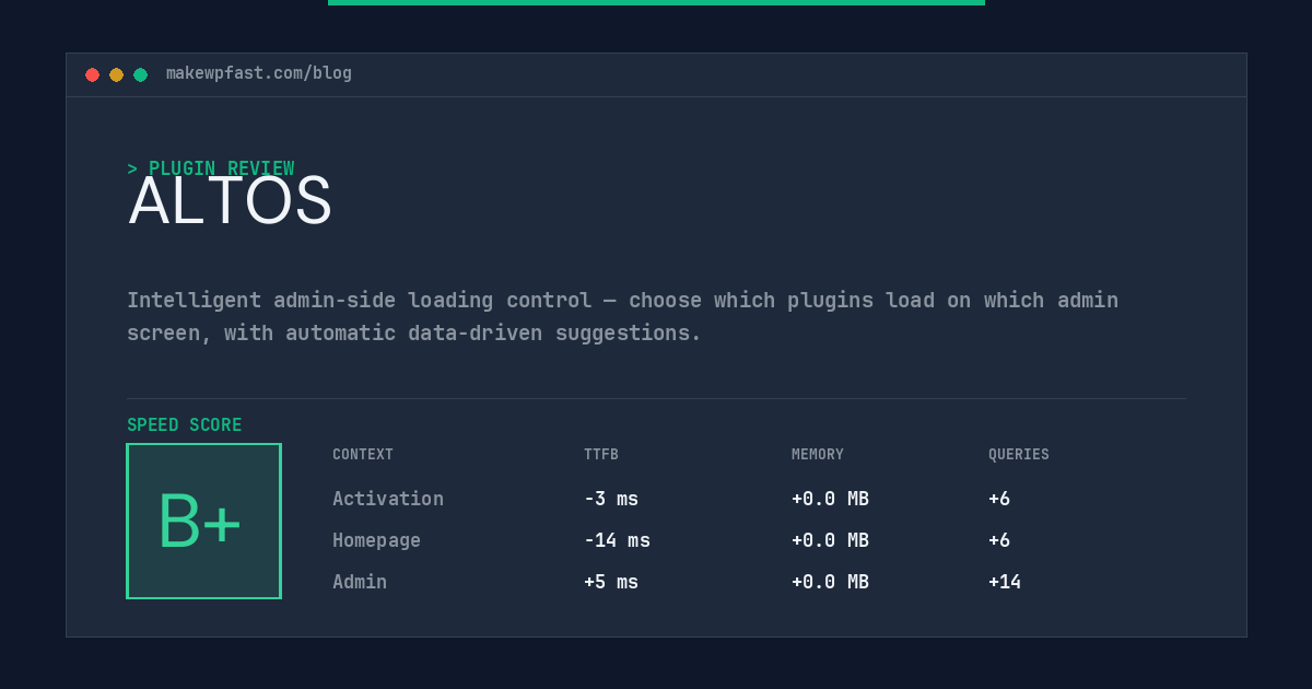 ALTOS - MakeWPFast