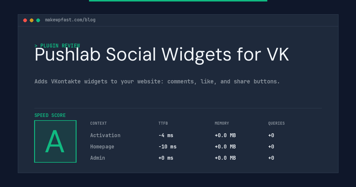 Pushlab Social Widgets for VK - MakeWPFast