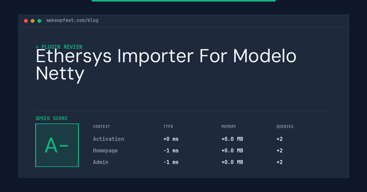 Ethersys Importer For Modelo Netty - MakeWPFast
