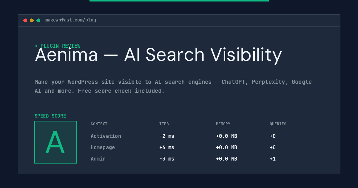 Aenima — AI Search Visibility - MakeWPFast