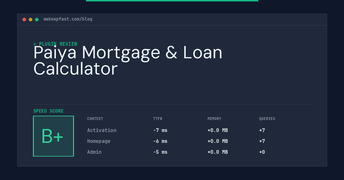 Paiya Mortgage & Loan Calculator - MakeWPFast