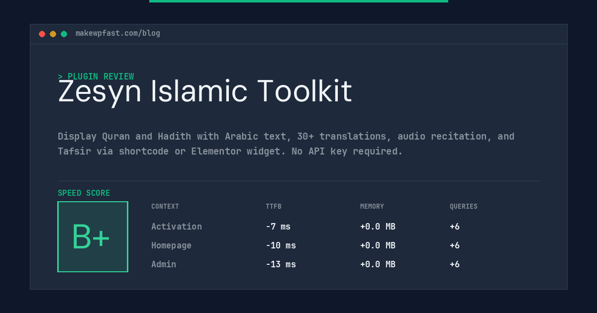 Zesyn Islamic Toolkit - MakeWPFast