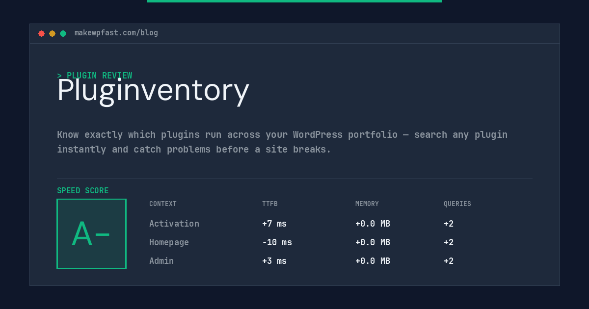 Pluginventory - MakeWPFast