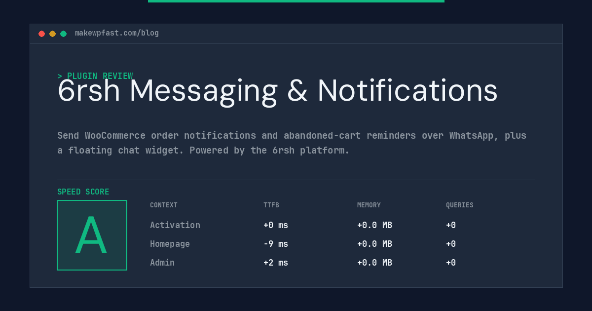 6rsh Messaging & Notifications - MakeWPFast