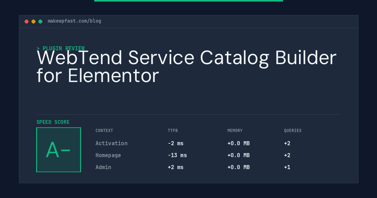 WebTend Service Catalog Builder for Elementor - MakeWPFast