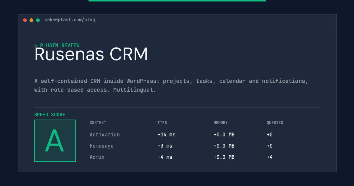 Rusenas CRM - MakeWPFast