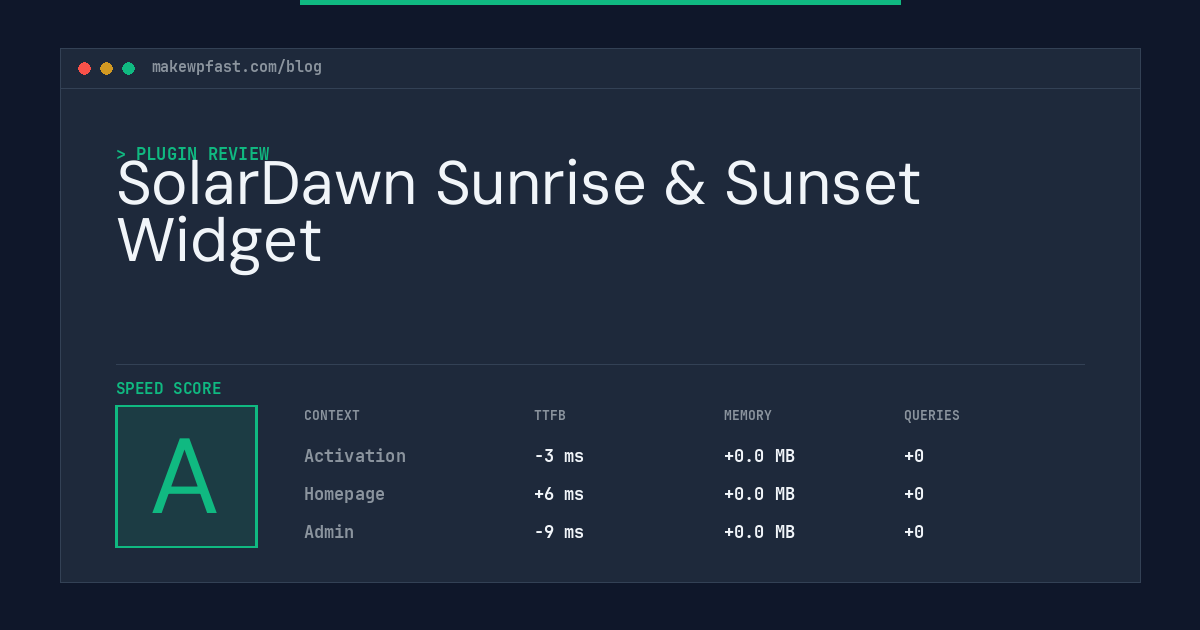 SolarDawn Sunrise & Sunset Widget - MakeWPFast